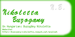 nikoletta buzogany business card