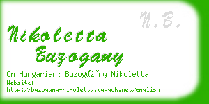 nikoletta buzogany business card